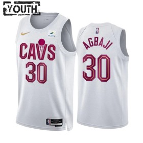 Dres Cleveland Cavaliers Ochai Agbaji 30 Nike 2022-23 Association Edition Bijela Swingman - Dječji